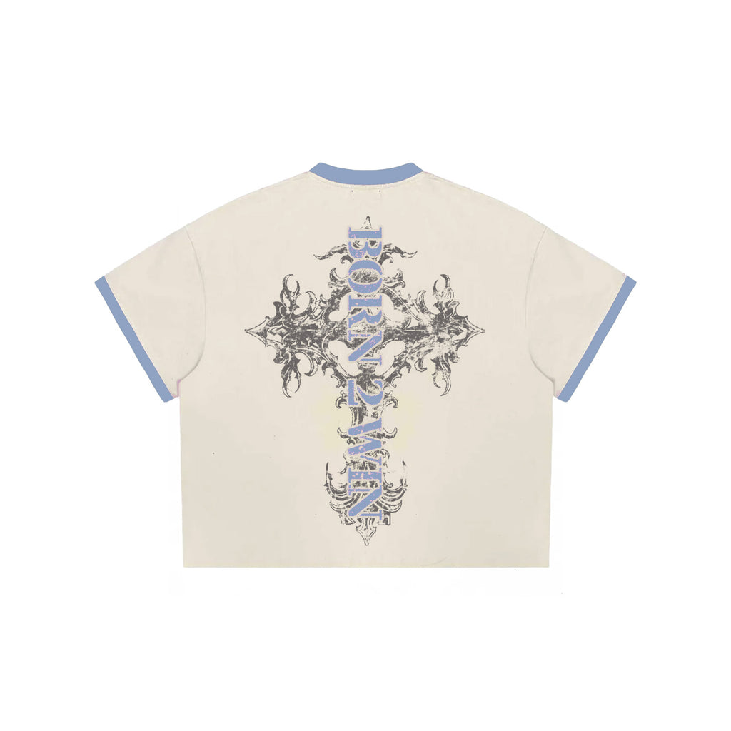 (W) SUMMER MONEY BABY CROPPED TEE CRMxBBY BLUE