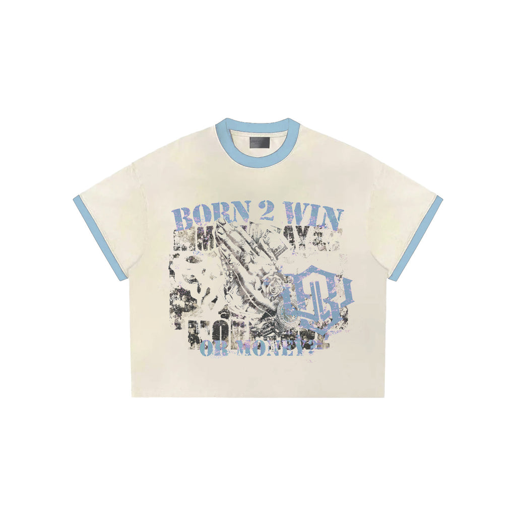 (W) SUMMER MONEY BABY CROPPED TEE CRMxBBY BLUE