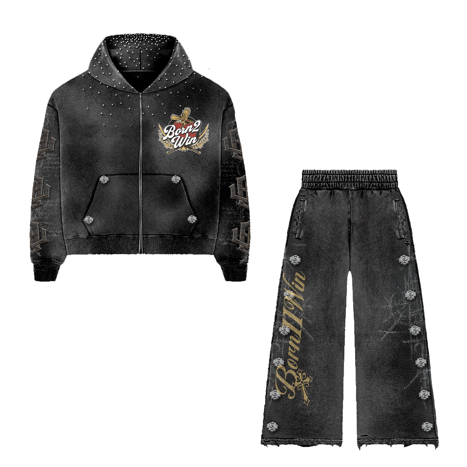 VNTG BLK 'NYC PATRIOTIC' SWEATSUIT