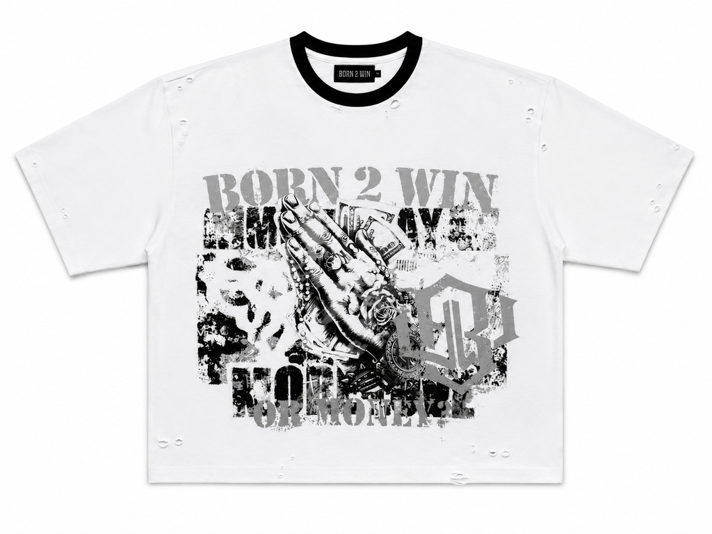BORNIIWIN OVERSIZED DISTRESSED TEE