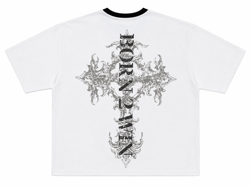 BORNIIWIN OVERSIZED DISTRESSED TEE