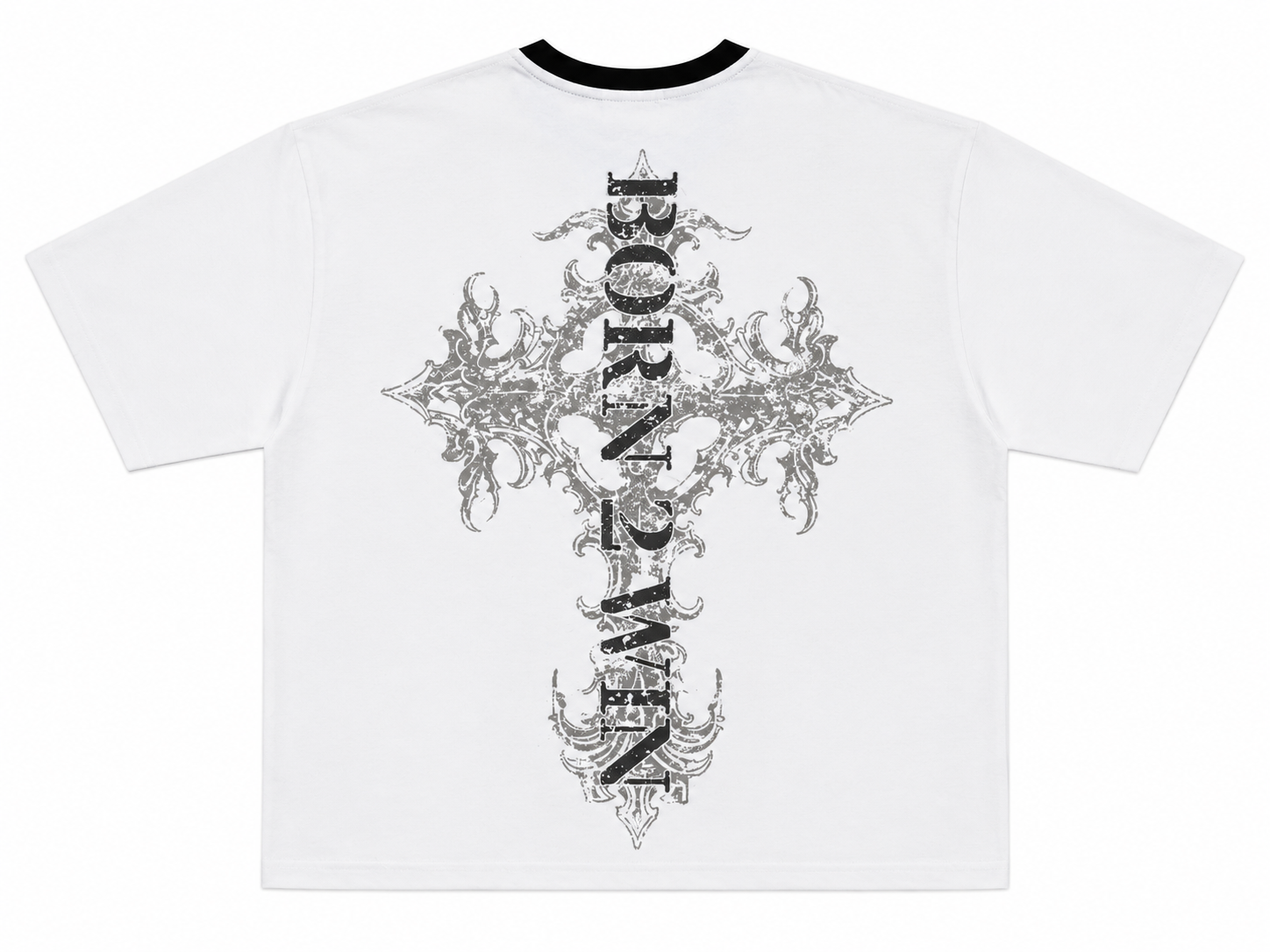 BORNIIWIN OVERSIZED DISTRESSED TEE