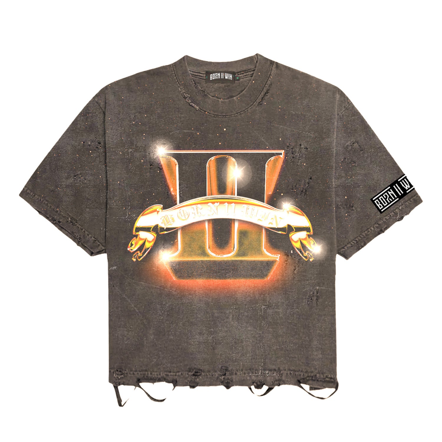 CHROME ORANGE 'II' BRWN WASH S/S TEE
